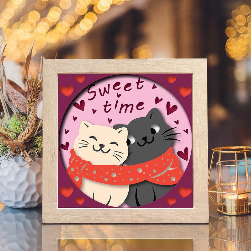 Cat Love – Paper Cut Light Box File - Cricut File - 8x8 Inches - LightBoxGoodMan - LightboxGoodman