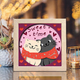 Cat Love – Paper Cut Light Box File - Cricut File - 8x8 Inches - LightBoxGoodMan