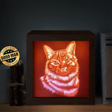 Cat Portrait Square – Paper Cut Light Box File - Cricut File - 8x8 inches - LightBoxGoodMan - LightboxGoodman