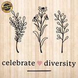 Celebrate Diversity Flowers - Cricut File - Svg, Png, Dxf, Eps - LightBoxGoodMan - LightboxGoodman