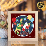 Champagne Cheers – Paper Cut Light Box File - Cricut File - 8x8 inches - LightBoxGoodMan - LightboxGoodman