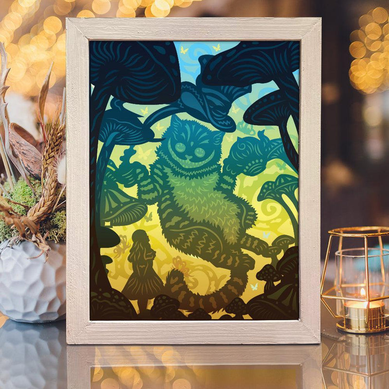 Cheshire Cat 3 - Paper Cut Light Box File - Cricut File - 20x26cm - LightBoxGoodMan - LightboxGoodman