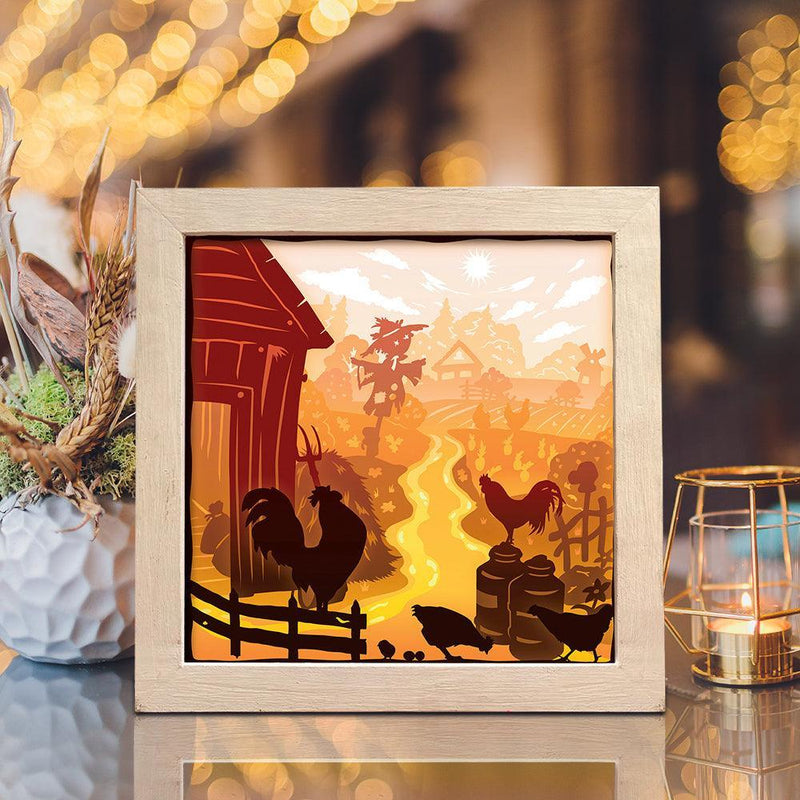 Chicken – Paper Cut Light Box File - Cricut File - 8x8 inches - LightBoxGoodMan - LightboxGoodman