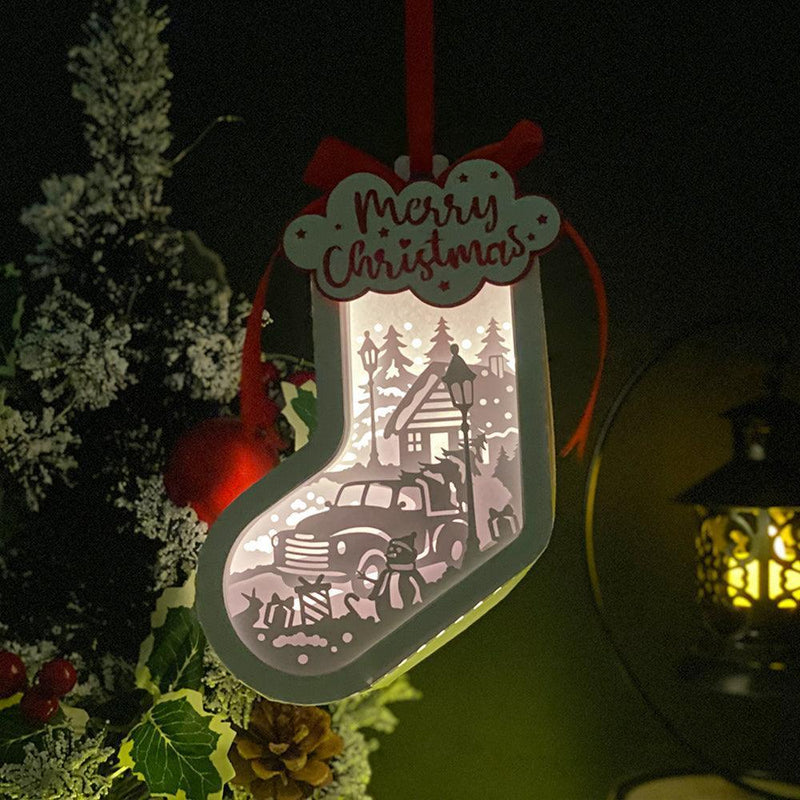 Christmas 1 - 3D Sock Lantern File - Cricut File - LightBoxGoodMan - LightboxGoodman