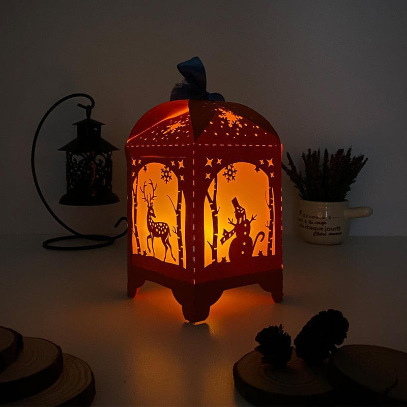 Christmas 1 - Paper Cut Lantern File - Cricut File - 10,5x20,6cm - LightBoxGoodMan - LightboxGoodman
