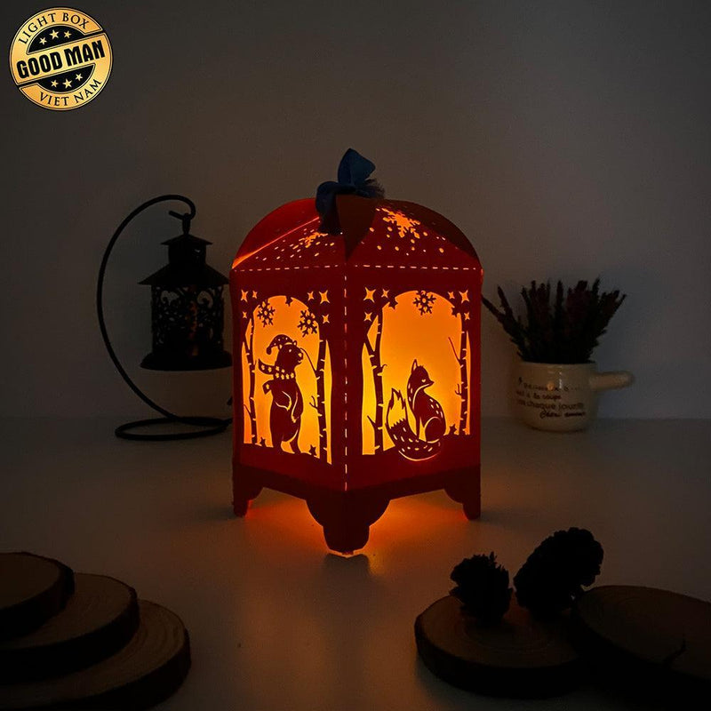 Christmas 1 - Paper Cut Lantern File - Cricut File - 10,5x20,6cm - LightBoxGoodMan - LightboxGoodman