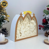 Christmas 1 - Paper Cut Nativity House Light Box File - Cricut File - 7x8 Inches - LightBoxGoodMan - LightboxGoodman