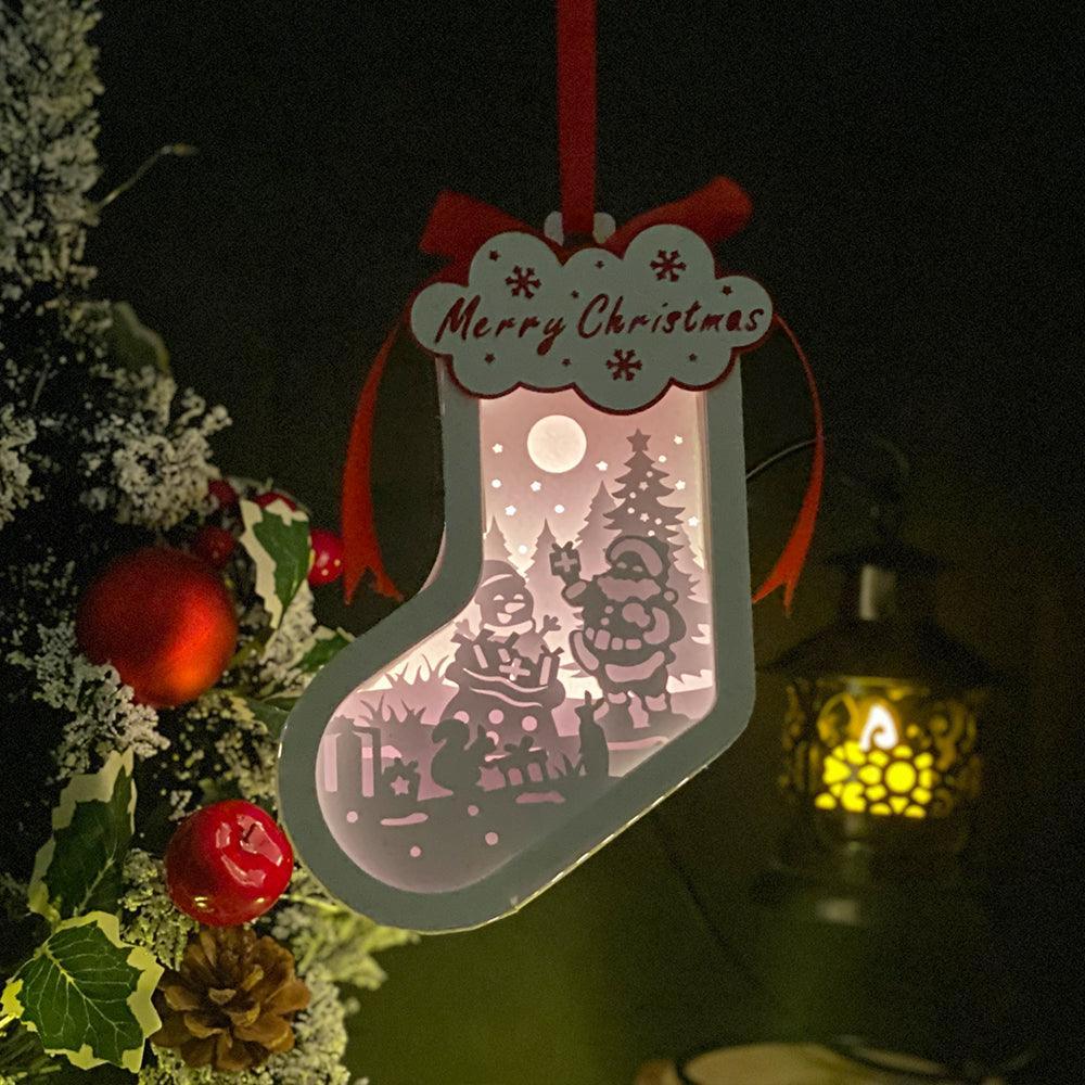 Christmas 2 - 3D Sock Lantern File - Cricut File - LightBoxGoodMan - LightboxGoodman