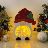 Christmas 2 - Paper Cut Gnome Light Box File - Cricut File - 10x7 inches - LightBoxGoodMan