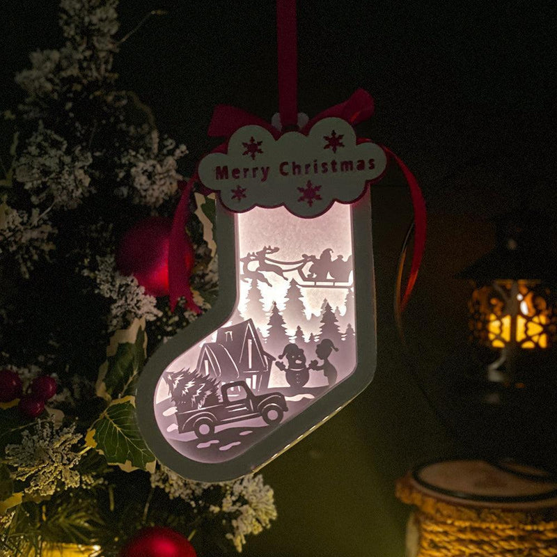 Christmas 3 - 3D Sock Lantern File - Cricut File - LightBoxGoodMan - LightboxGoodman