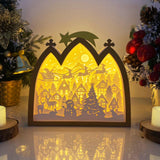 Christmas 3 - Paper Cut Nativity House Light Box File - Cricut File - 7x8 Inches - LightBoxGoodMan - LightboxGoodman