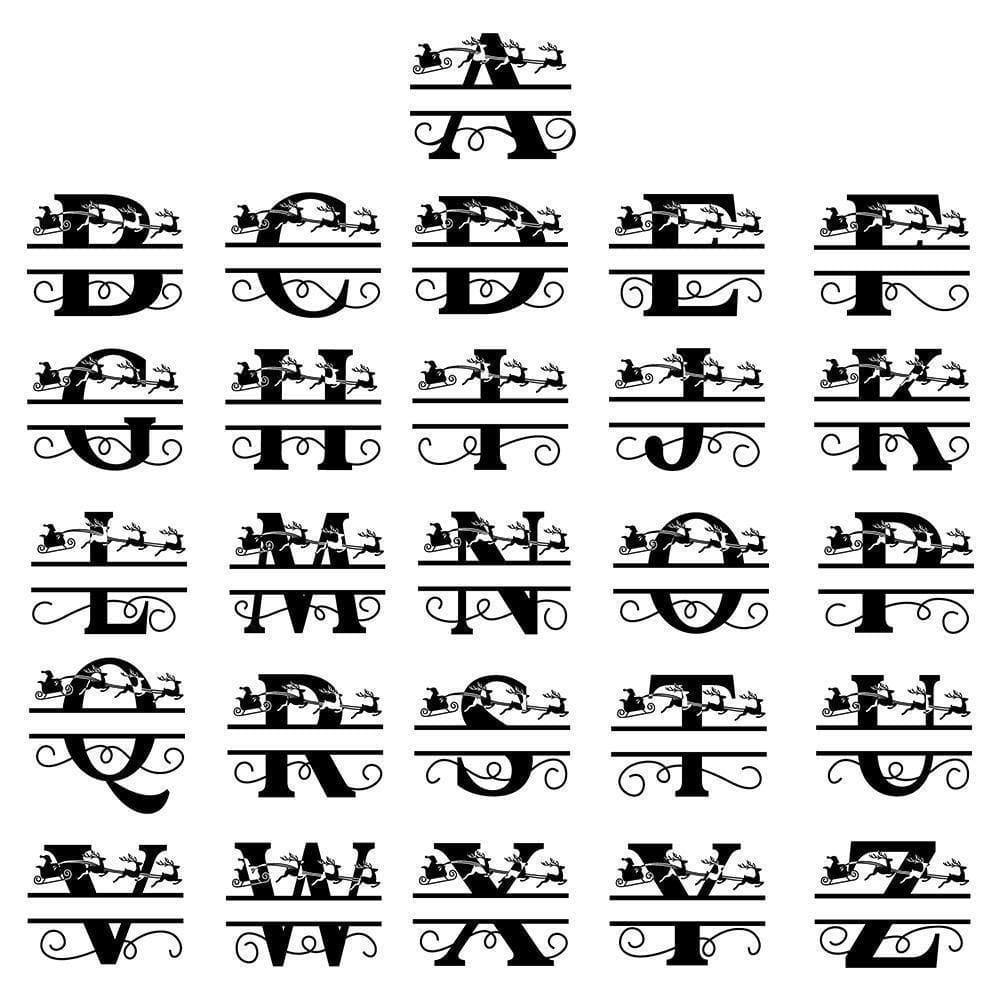Christmas Alphabet Monogram - Cricut File - Svg, Png, Dxf, Eps - LightBoxGoodMan - LightboxGoodman