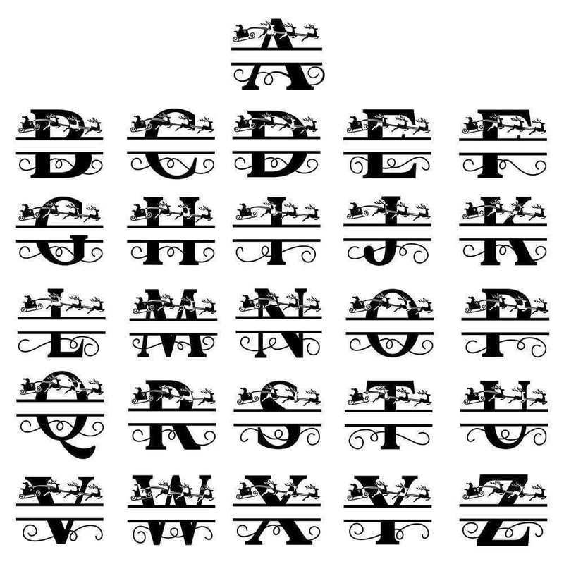 Christmas Alphabet Monogram - Cricut File - Svg, Png, Dxf, Eps - LightBoxGoodMan - LightboxGoodman
