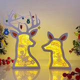 Christmas Angel - Paper Cut Deer Couple Light Box File - Cricut File - 10,4x7 inches - LightBoxGoodMan