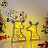 Christmas Angel - Paper Cut Deer Couple Light Box File - Cricut File - 10,4x7 inches - LightBoxGoodMan - LightboxGoodman