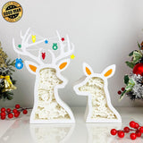 Christmas Angel - Paper Cut Deer Couple Light Box File - Cricut File - 10,4x7 inches - LightBoxGoodMan - LightboxGoodman