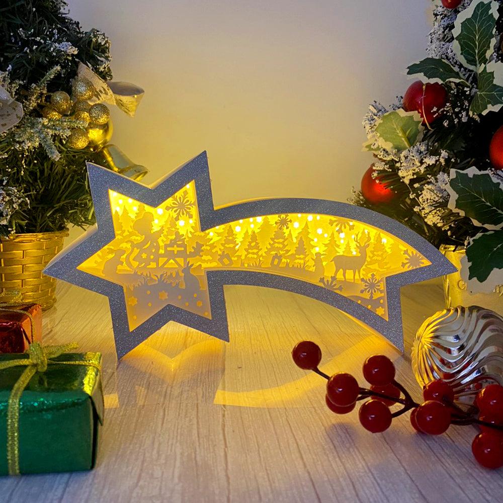 Christmas Angel - Paper Cut Star Light Box File - Cricut File - 28x13.7cm - LightBoxGoodMan - LightboxGoodman