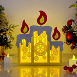 Christmas Balls - Paper Cut Candle Light Box File - Cricut File - 8,6x7 inches - LightBoxGoodMan