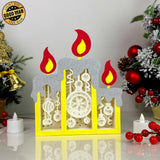Christmas Balls - Paper Cut Candle Light Box File - Cricut File - 8,6x7 inches - LightBoxGoodMan - LightboxGoodman