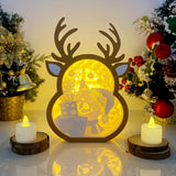 Christmas Bear - Paper Cut Reindeer Light Box File - Cricut File - 24,4x17cm - LightBoxGoodMan - LightboxGoodman