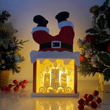 Christmas Candles - Paper Cut Santa Light Box File - Cricut File - 28,4x14,7cm - LightBoxGoodMan - LightboxGoodman