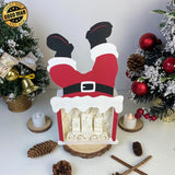 Christmas Candles - Paper Cut Santa Light Box File - Cricut File - 28,4x14,7cm - LightBoxGoodMan - LightboxGoodman