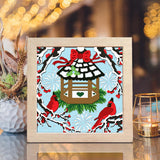 Christmas Cardinal – Paper Cut Light Box File - Cricut File - 8x8 inches - LightBoxGoodMan