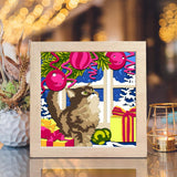 Christmas Cat 4 – Paper Cut Light Box File - Cricut File - 8x8 inches - LightBoxGoodMan