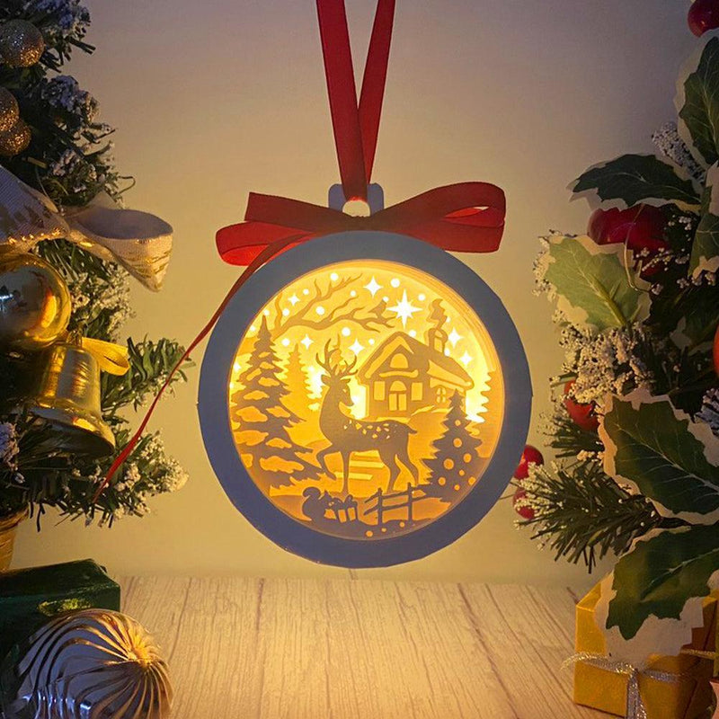 Christmas Deer 2 - 3D Ornament Lantern File - Cricut File - LightBoxGoodMan - LightboxGoodman