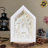 Christmas Deer 2 - Paper Cut House Light Box File - Cricut File - 13x19 cm - LightBoxGoodMan - LightboxGoodman