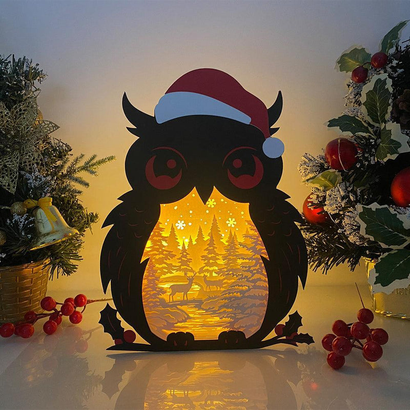 Christmas Deer 2 - Paper Cut Owl Light Box File - Cricut File - 25x20 cm - LightBoxGoodMan - LightboxGoodman