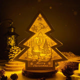 Christmas Deer 2 - Paper Cut Tree Light Box File - Cricut File - 20x22cm - LightBoxGoodMan