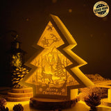 Christmas Deer 2 - Paper Cut Tree Light Box File - Cricut File - 20x22cm - LightBoxGoodMan - LightboxGoodman
