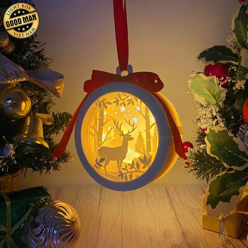 Christmas Deer - 3D Ornament Lantern File - Cricut File - LightBoxGoodMan - LightboxGoodman