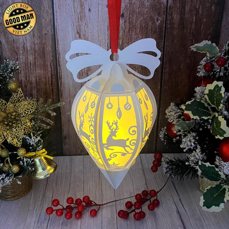 Christmas Deer - Droplet Lantern File - Cricut SVG File - LightBoxGoodMan - LightboxGoodman