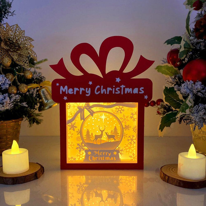 Christmas Deer - Paper Cut Gift Light Box File - Cricut File - 21x16cm - LightBoxGoodMan - LightboxGoodman