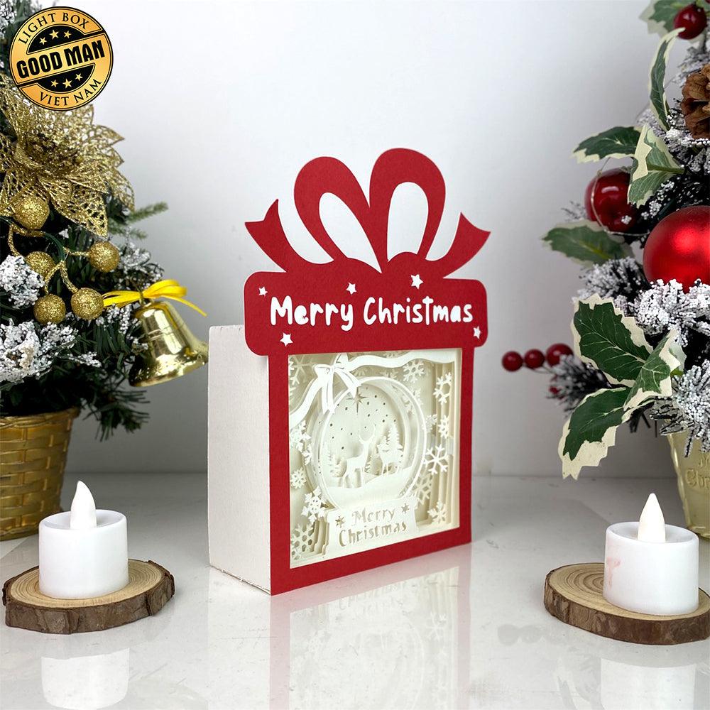 Christmas Deer - Paper Cut Gift Light Box File - Cricut File - 21x16cm - LightBoxGoodMan - LightboxGoodman