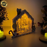 Christmas Deer - Paper Cut Gingerbread House Light Box File - Cricut File - 7x9 Inches - LightBoxGoodMan - LightboxGoodman