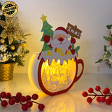 Christmas Deer - Paper Cut Hot Cocoa Light Box File - Santa Motif - Cricut File - 7,6x7,1 inches - LightBoxGoodMan - LightboxGoodman