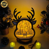 Christmas Deer - Paper Cut Reindeer Light Box File - Cricut File - 24,4x17cm - LightBoxGoodMan - LightboxGoodman