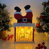 Christmas Deer - Paper Cut Santa Light Box File - Cricut File - 28,4x14,7cm - LightBoxGoodMan