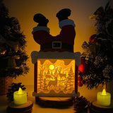 Christmas Deer - Paper Cut Santa Light Box File - Cricut File - 28,4x14,7cm - LightBoxGoodMan - LightboxGoodman