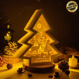 Christmas Deer - Paper Cut Tree Light Box File - Cricut File - 20x22cm - LightBoxGoodMan - LightboxGoodman