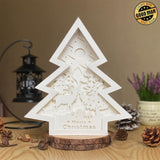 Christmas Deer - Paper Cut Tree Light Box File - Cricut File - 20x22cm - LightBoxGoodMan - LightboxGoodman