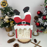 Christmas Fire - Paper Cut Santa Light Box File - Cricut File - 28,4x14,7cm - LightBoxGoodMan - LightboxGoodman