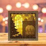Christmas Fire - Paper Cutting Light Box - LightBoxGoodman - LightboxGoodman
