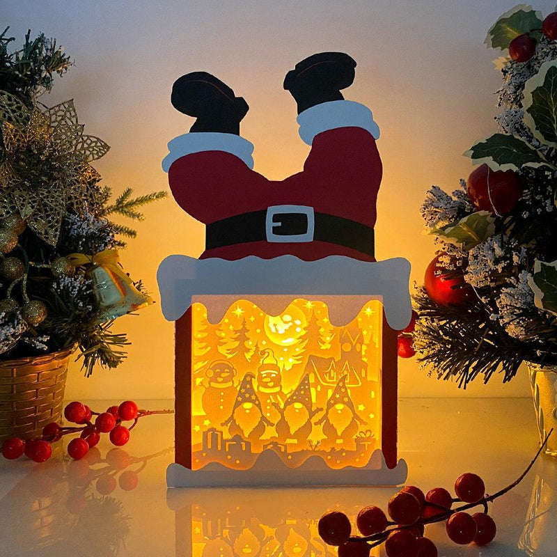 Christmas Gnome 1 - Paper Cut Santa Light Box File - Cricut File - 28,4x14,7cm - LightBoxGoodMan - LightboxGoodman