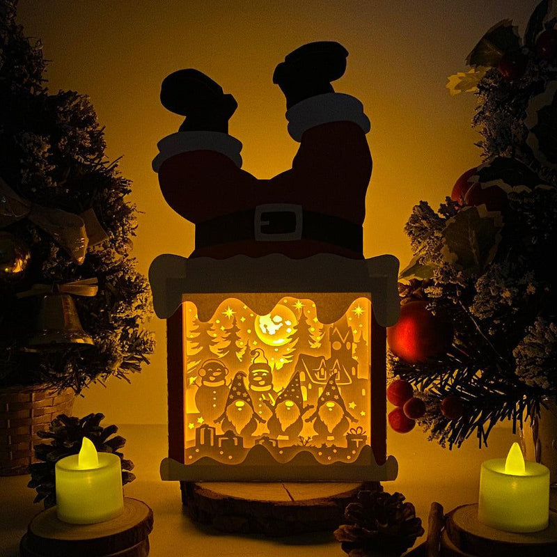 Christmas Gnome 1 - Paper Cut Santa Light Box File - Cricut File - 28,4x14,7cm - LightBoxGoodMan - LightboxGoodman