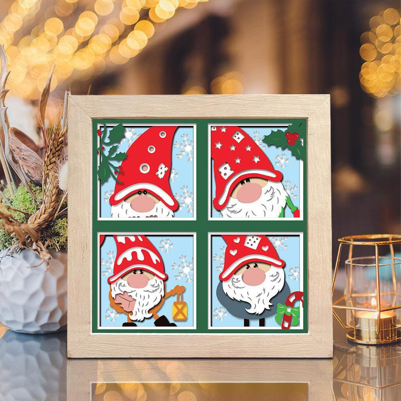 Christmas Gnome 14 – Paper Cut Light Box File - Cricut File - 8x8 inches - LightBoxGoodMan - LightboxGoodman