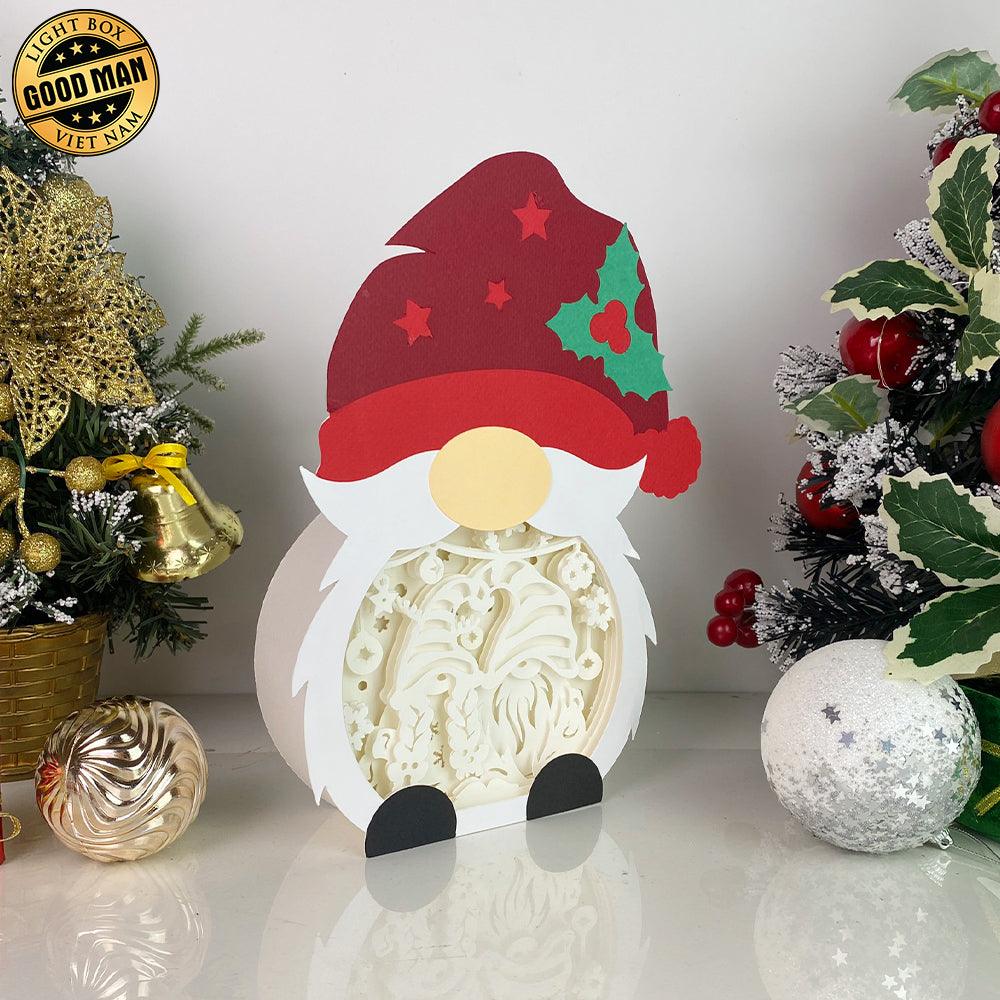 Christmas Gnome 2 - Paper Cut Gnome Light Box File - Cricut File - 10x7 inches - LightBoxGoodMan - LightboxGoodman